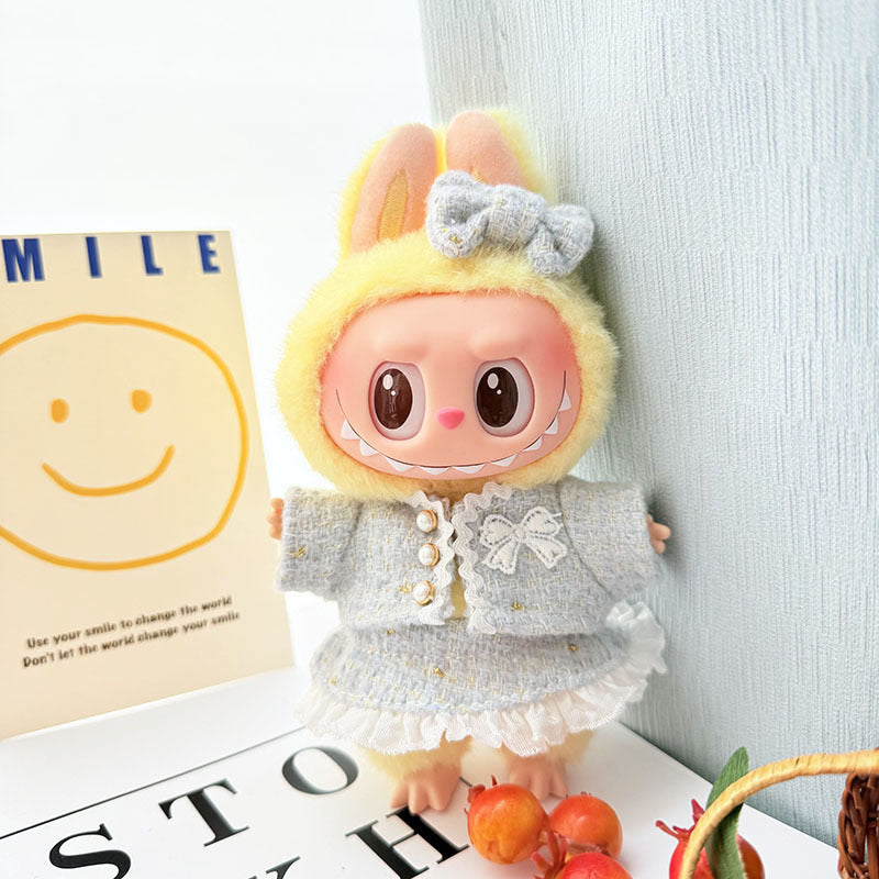 [Clothes only] 17cm Labubuwa clothes LABUBU blind box sitting party one, two, three generations of gold and purple joy clothes