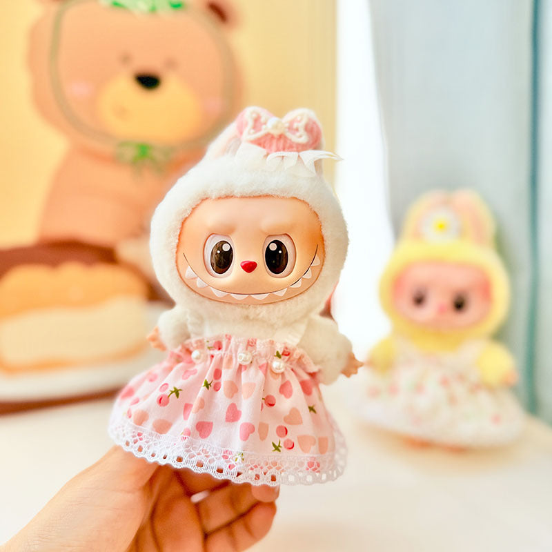 [Clothes only] First and second generation keychain Labubu clothes pendant Labubu baby clothes pastoral flower skirt cute