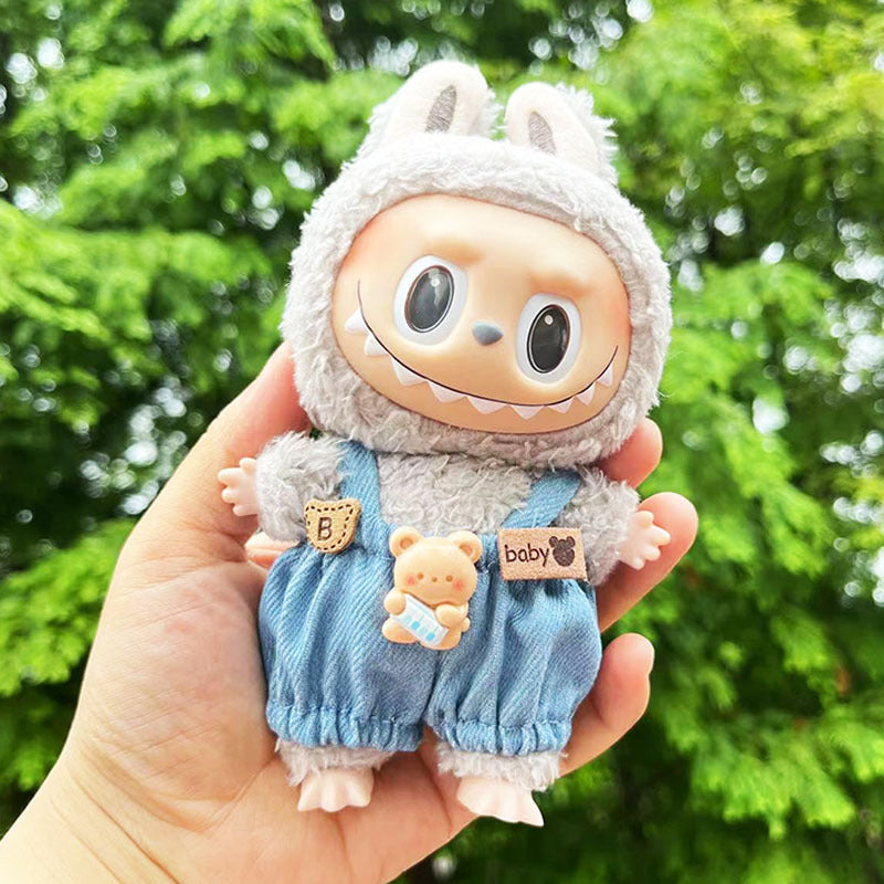 [Clothes only] 17cm labubu cloth blind box pendant doll for toning bubble shirt set cute