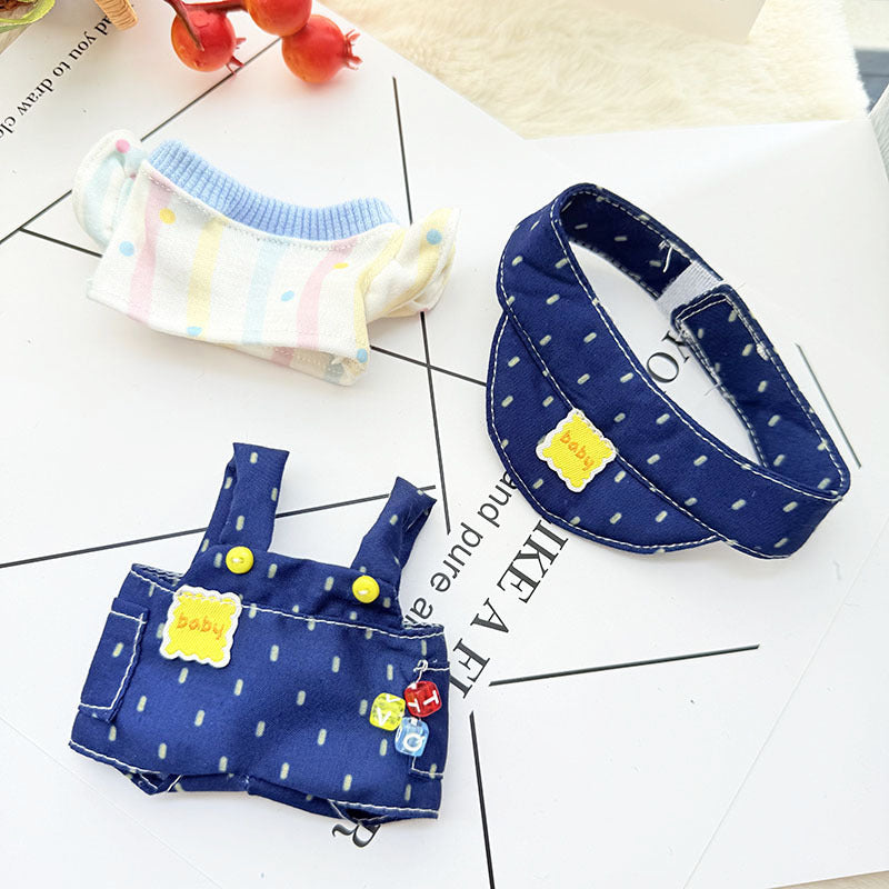 [Clothes only] First and second generation keychain Labubu clothes pendant Labubu baby clothes blue raindrop set cute