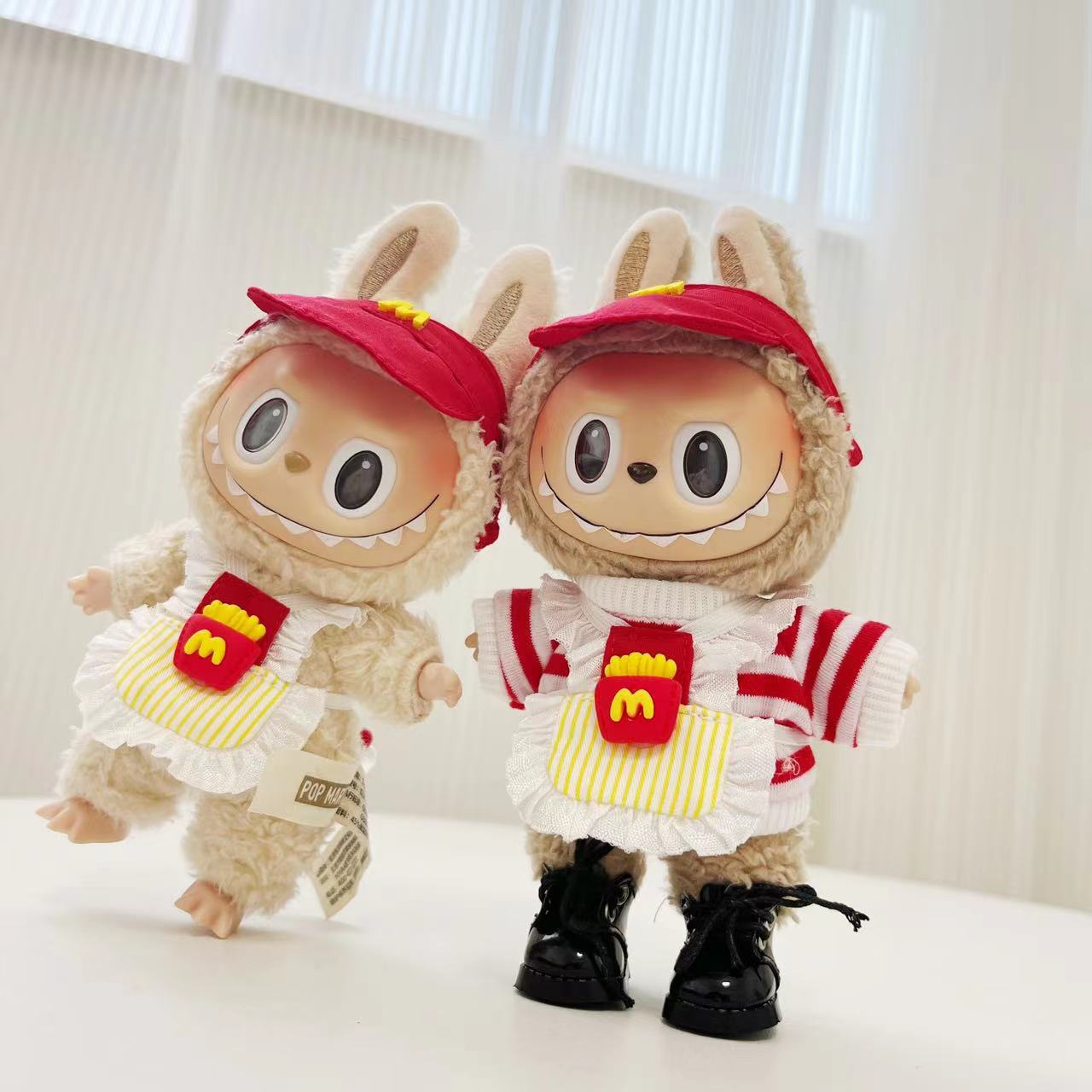 [Clothes only] 17cm Rab cloth pendant labubu keychain baby clothes apron M pawn suit