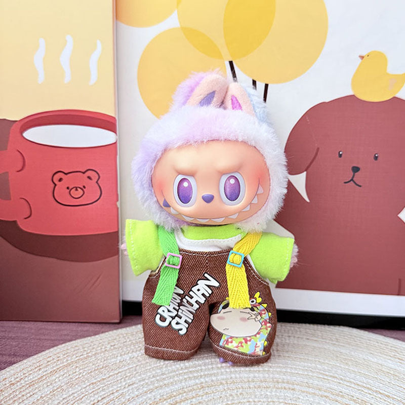 [Clothes only] One, two and three generations Labubu clothes pendant Labubu sitting baby clothes, small new overalls, cute and cute.