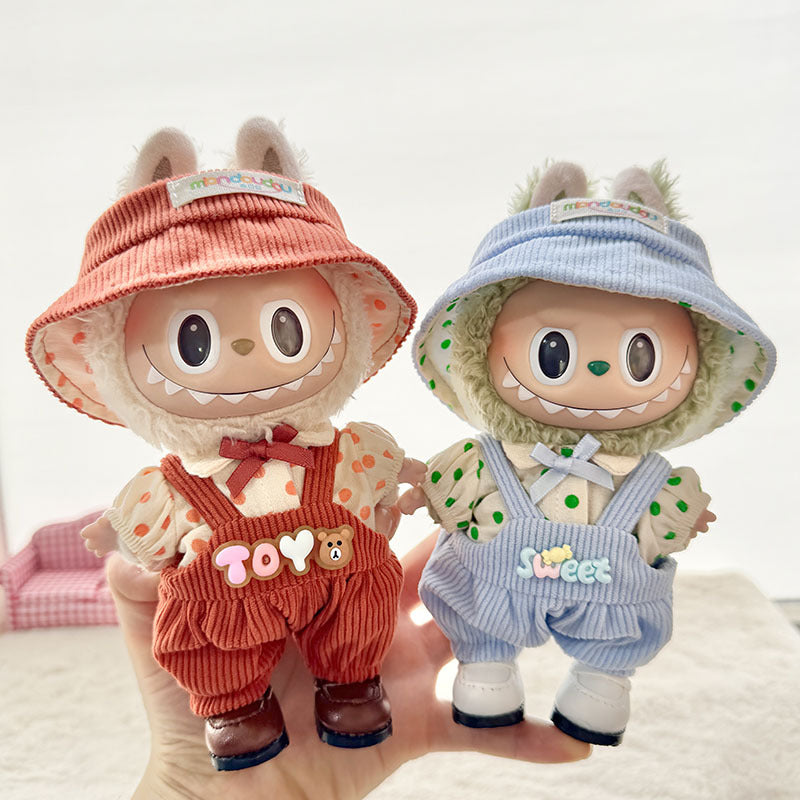 [Clothes only] First and second generation Labubu clothes pendant Labubu baby clothes rainbow girl casual suit overalls