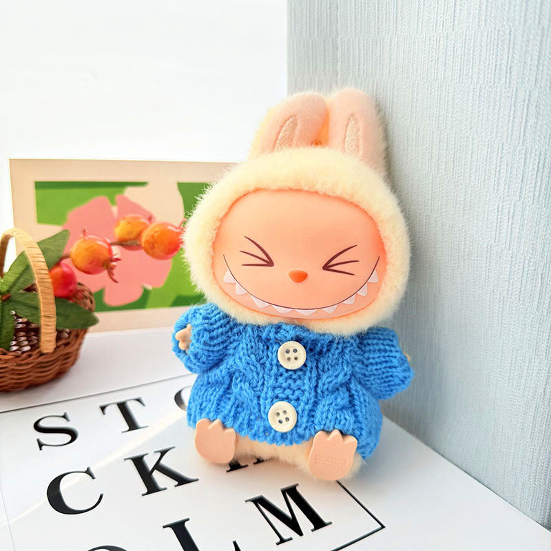 [Clothes only] One, two and three generations of keychains Labubu clothes pendant Labubu baby clothes knitted sweater hat set