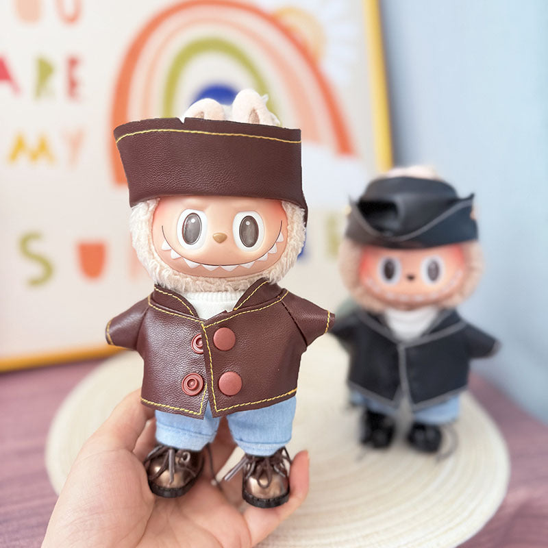 [Clothes only] First and second-generation Labubu clothes pendant Labubu sitting baby clothes leather jacket baseball style sports suit