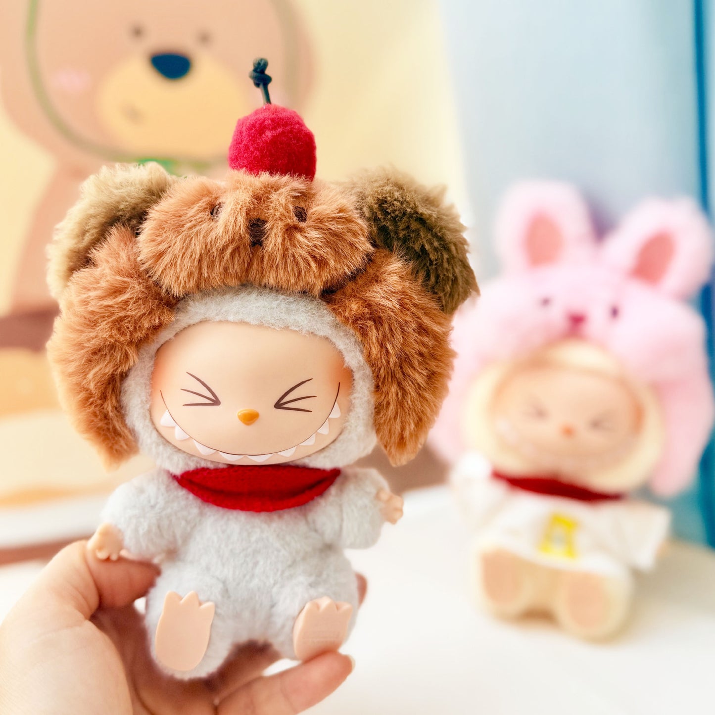 [Clothes only] First and second generation keychain Labubu clothes pendant Labubu baby clothes animal headband set cute