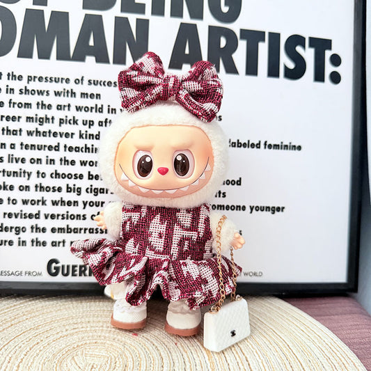 [Clothes only] 17cm Labubuwa clothes LABUBU blind box sitting party one, two, three generations of mystery dress