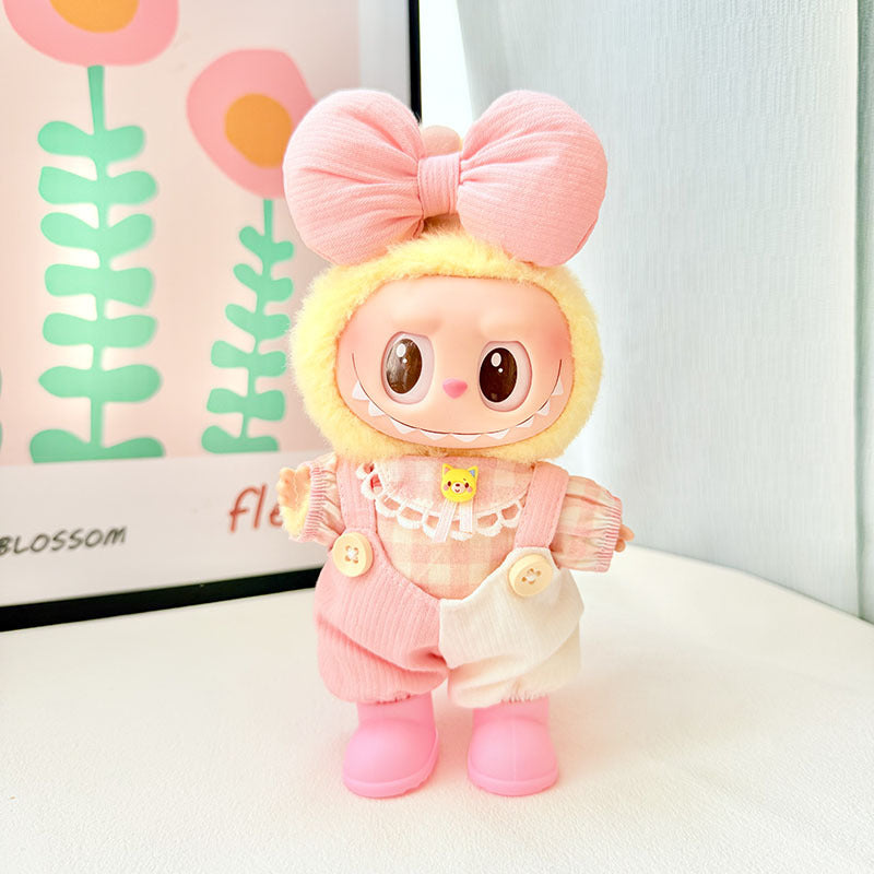 [Clothes only] First and second generation Labubu clothes pendant Labubu baby clothes spring sweet overalls set cute