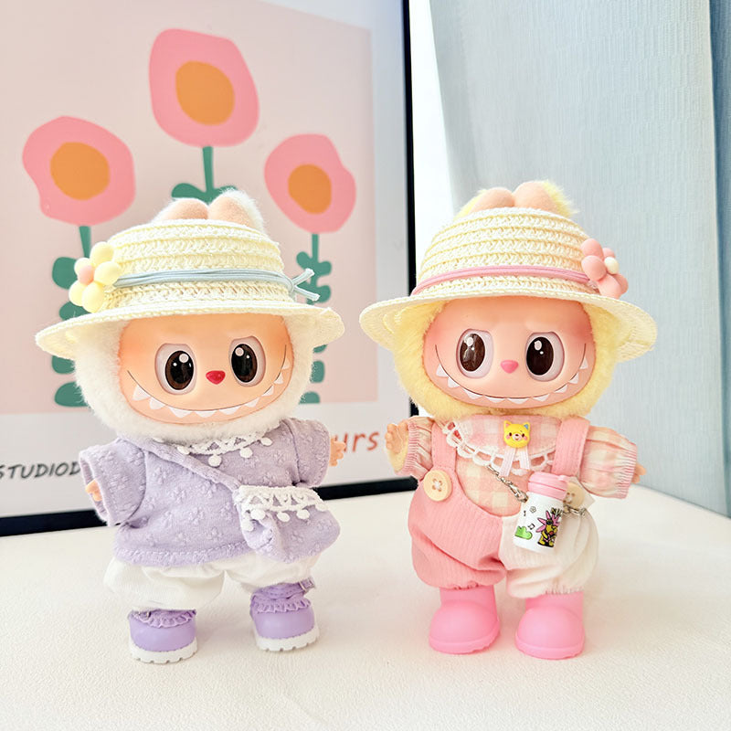 [Clothes only] First and second generation Labubu clothes pendant Labubu baby clothes spring sweet overalls set cute