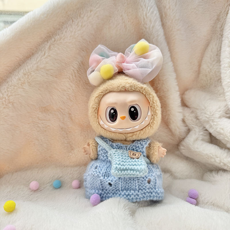 [Clothes only] First and second generation keychain Labubu clothes pendant Labubu sitting party knitted strap skirt