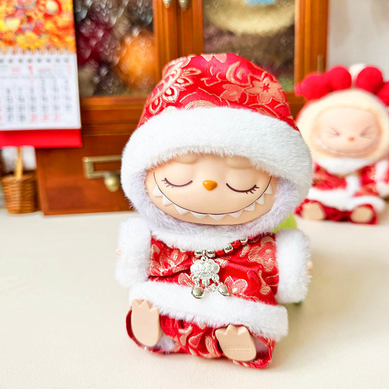 [Clothes only] First and second generation keychain Labubu clothes pendant Labubu sitting party New Year's greeting clothes Moe