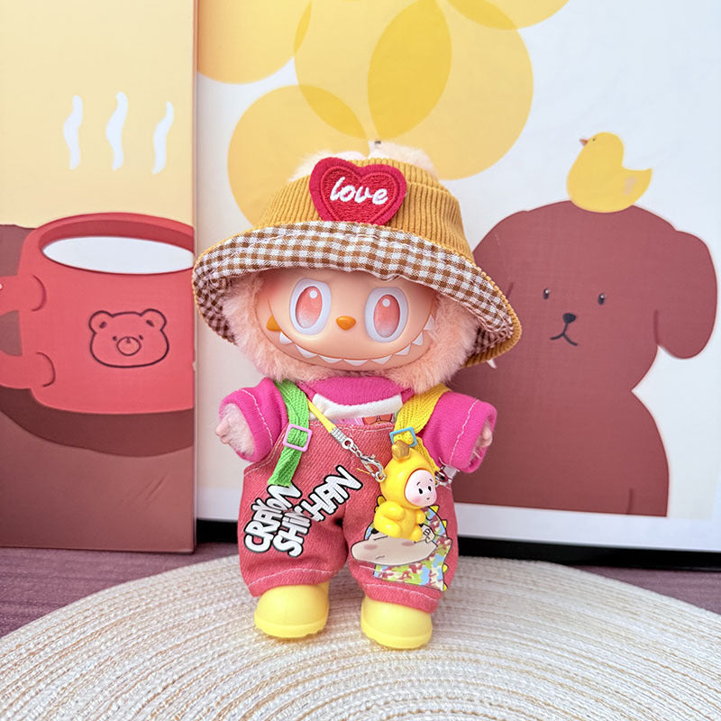 [Clothes only] One, two and three generations Labubu clothes pendant Labubu sitting baby clothes, small new overalls, cute and cute.