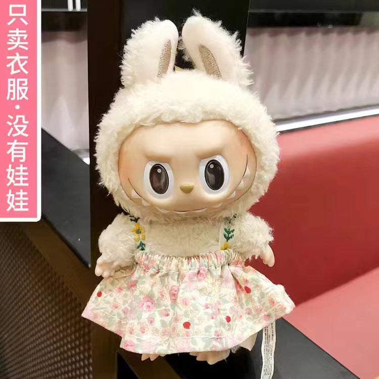 [Clothes only] 17cm pendant, rabub clothes, star rabbit sweater set, keychain labubu doll clothes.