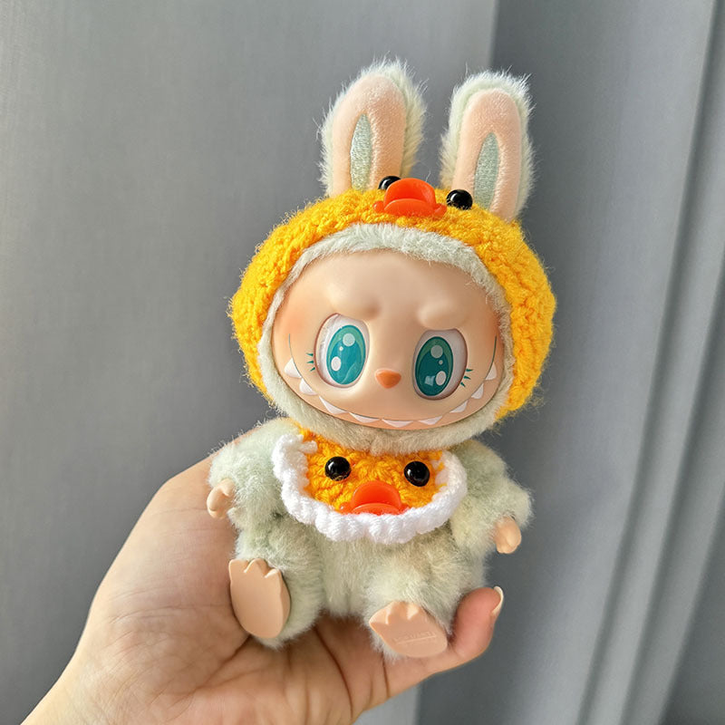 [Clothes only] First and second generation Labubu clothes pendant Labubu sitting party baby clothes hand hook little yellow duck suit