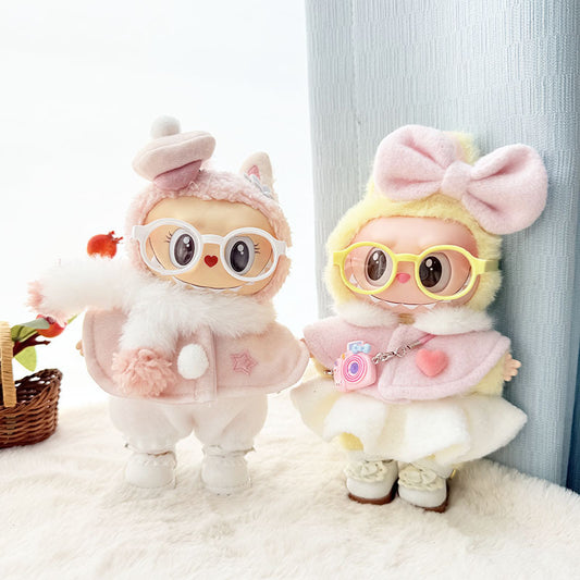 [Clothes only] First and second generation keychain Labubu clothes pendant Labubu baby clothes winter scarf hat set
