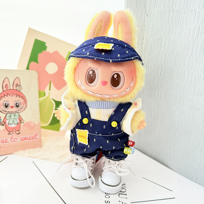 [Clothes only] First and second generation keychain Labubu clothes pendant Labubu baby clothes blue raindrop set cute