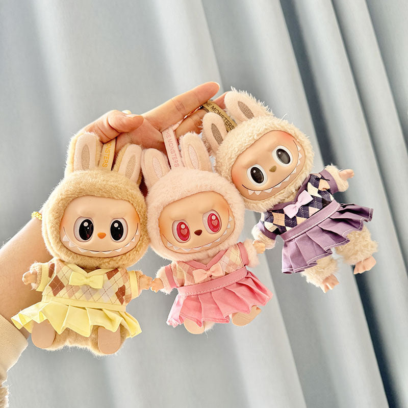 [Clothes only] First and second generation Labubu clothes pendant Labubu sitting party baby clothes British couple JK suit
