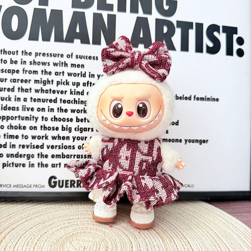 [Clothes only] 17cm Labubuwa clothes LABUBU blind box sitting party one, two, three generations of mystery dress