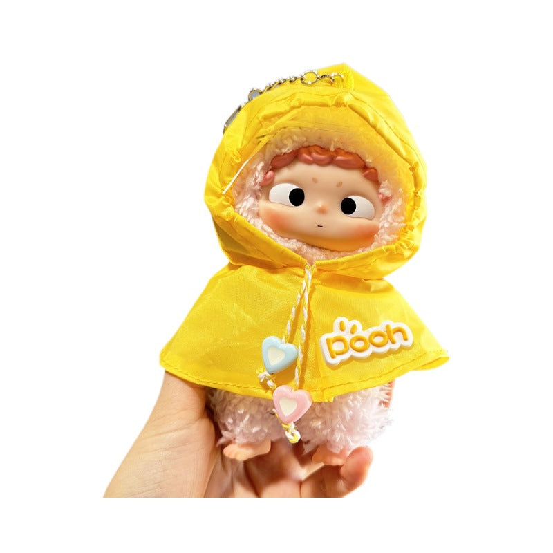 [Clothes only] 17cm labubu cloth blind box pendant doll for small raincoat poncho cute and cute
