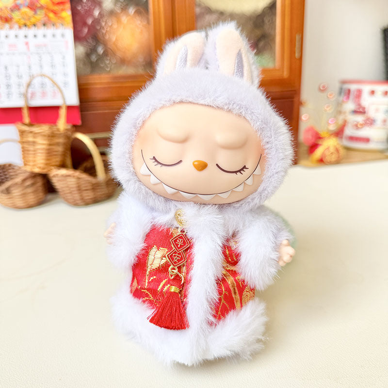 [Clothes only] First and second generation keychain Labubu clothes pendant Labubu sitting party New Year's greeting clothes Moe