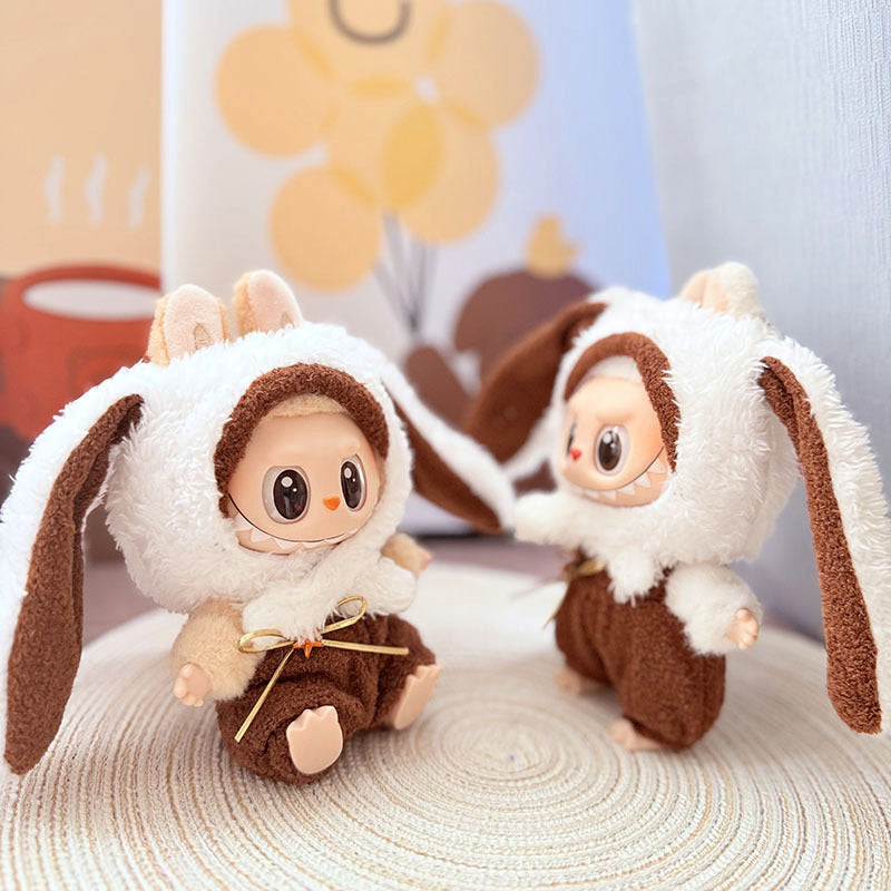 [Clothes only] One, two and three generations Labubu clothes pendant Labubu sitting baby clothes brown-eared rabbit suit cute
