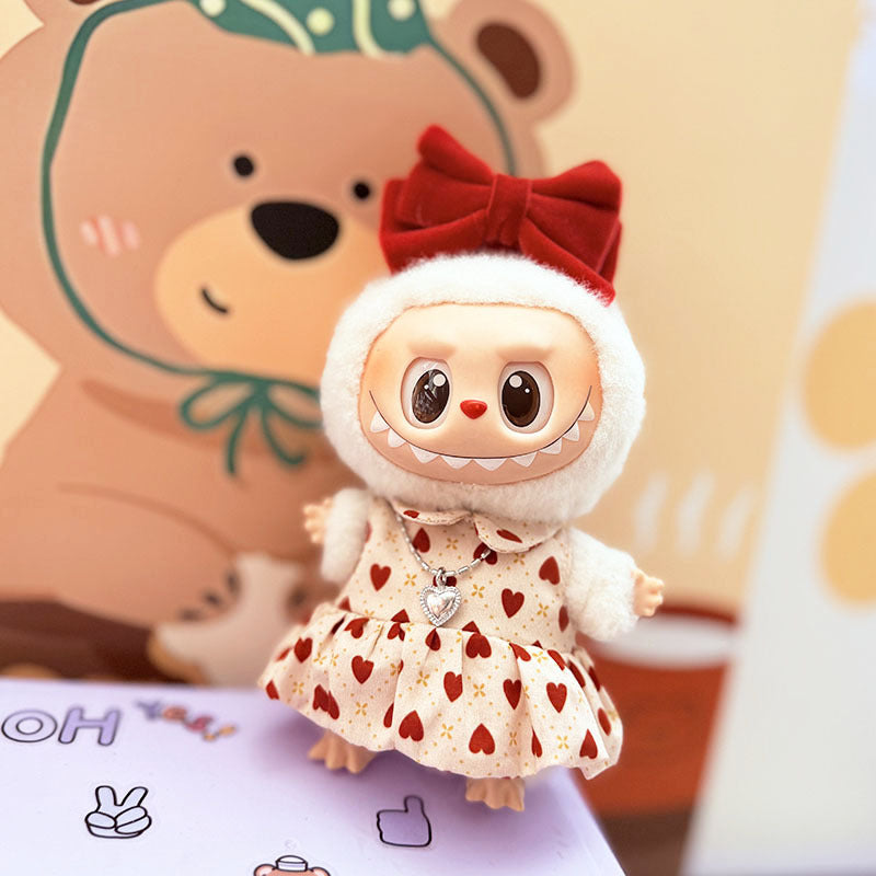 [Clothes only] One, two and three generations of keychains Labubu clothes pendant Labubu baby clothes denim cute dog overalls cute