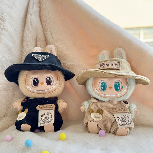 [Clothes only] First and second generation keychain Labubu clothes pendant Labubu sitting party moon bear overalls