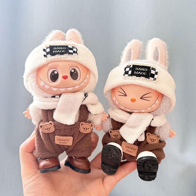 [Clothes only] First/second generation Labubu clothes pendant Labubu sitting party baby clothes bear plaid style clothes