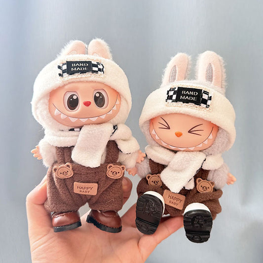 [Clothes only] First/second generation Labubu clothes pendant Labubu sitting party baby clothes bear plaid style clothes