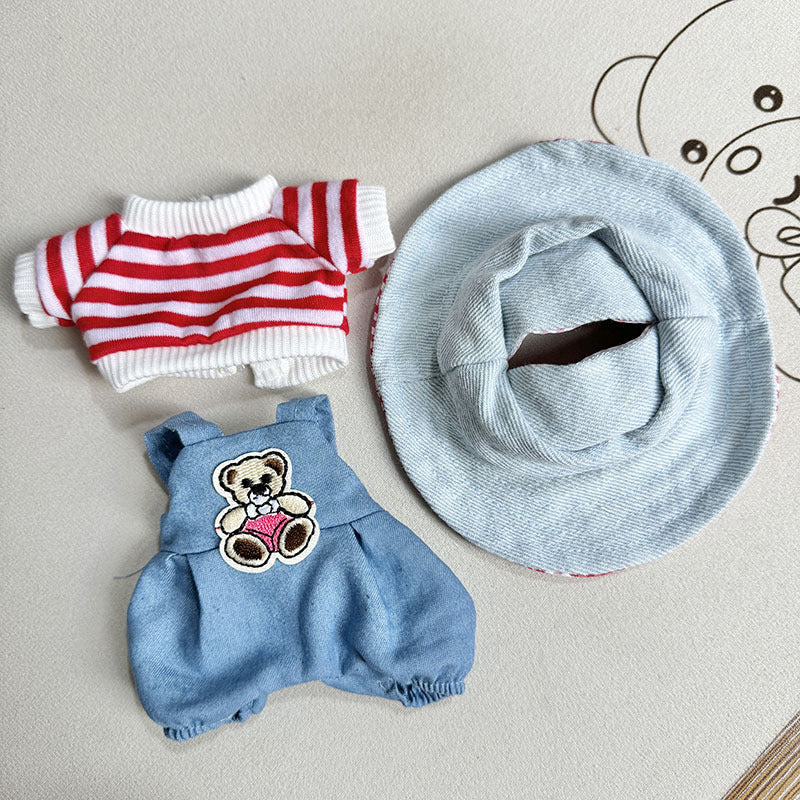 [Clothes only] First/second generation Labubu clothes pendant Labubu sitting party baby clothes bear red navy cute