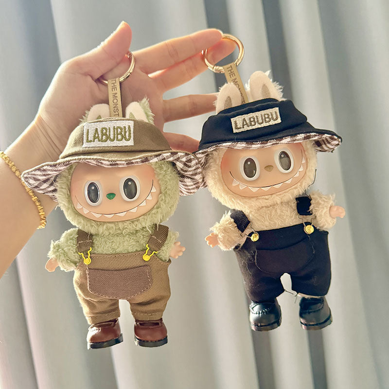 [Clothes only] First and second generation Labubu clothes pendant Labubu sitting party baby clothes bucket hat overalls cute
