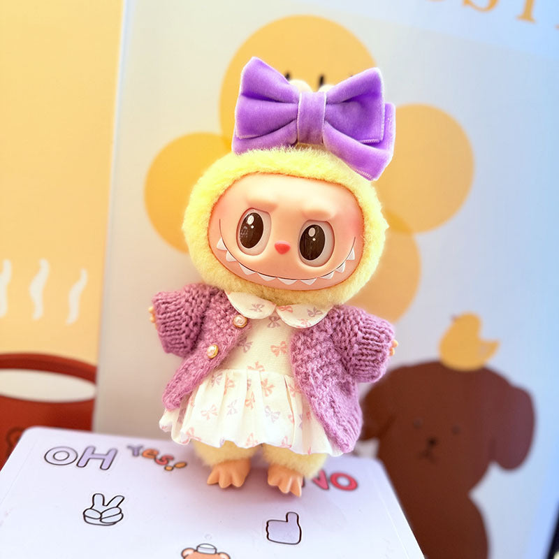 [Clothes only] One, two and three generations Labubu clothes pendant Labubu sitting baby clothes sweet heart dress