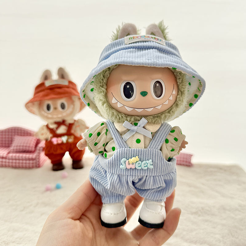 [Clothes only] First and second generation Labubu clothes pendant Labubu baby clothes toy bear sweet overalls set cute
