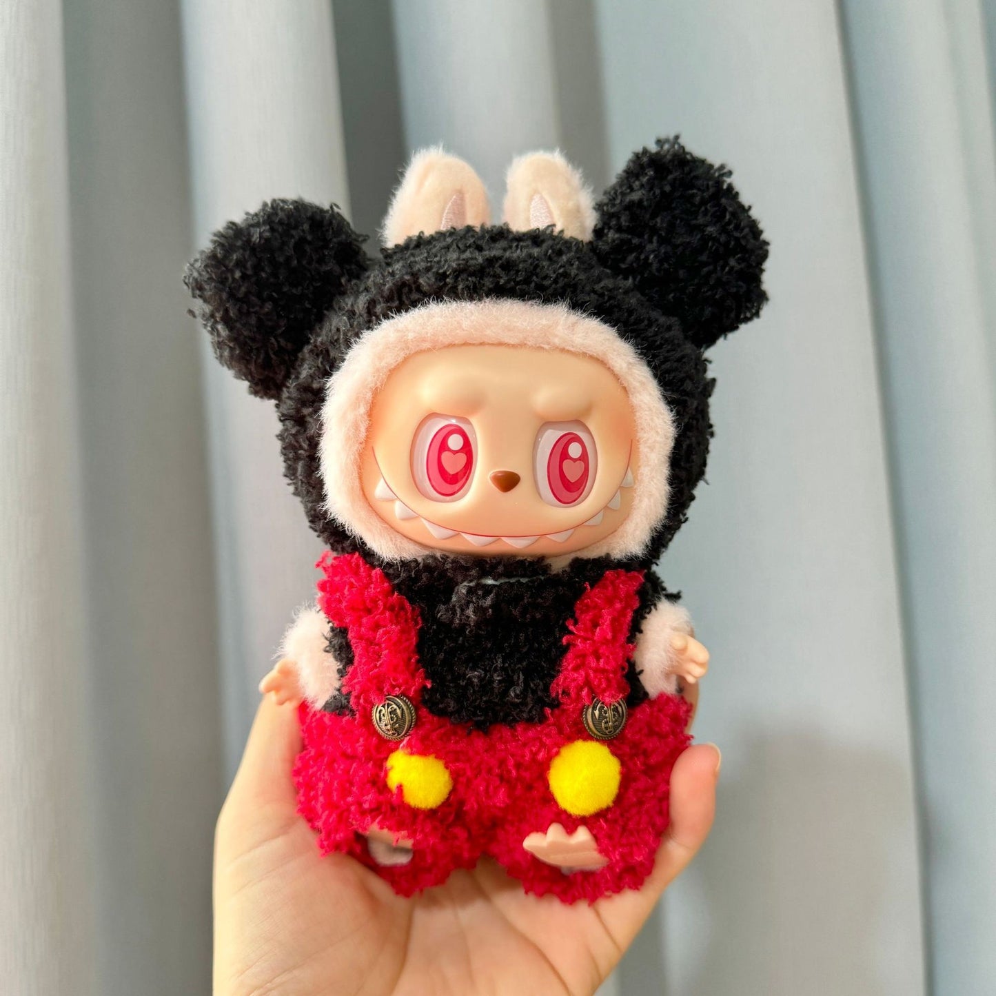 Clothes only] First and second generation Labubu clothes pendant Labubu sitting party baby clothes heart big-eared rabbit suit