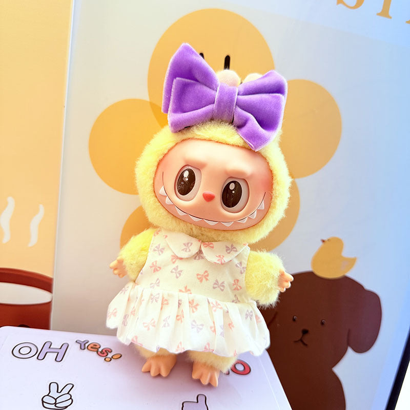 [Clothes only] One, two and three generations of keychains Labubu clothes pendant Labubu baby clothes denim cute dog overalls cute
