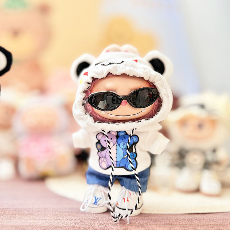 [Clothes only] First and second generation keychain Labubu clothes pendant Labubu baby clothes patch bear hooded sweater cute
