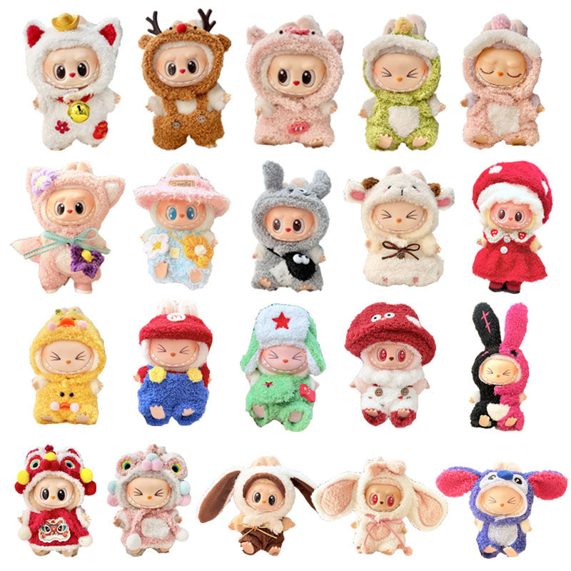 [Clothes only] First and second generation Labubu clothes pendant Labubu sitting party baby clothes cloud velvet animal suit