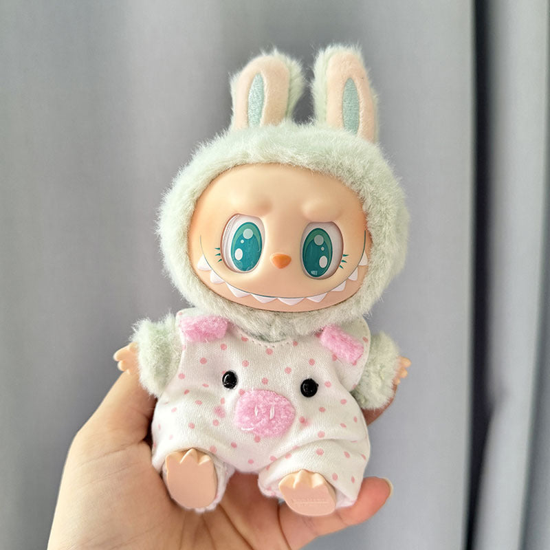 [Clothes only] First/second generation Labubu clothes pendant Labubu sitting party baby clothes powder point pig powder hat