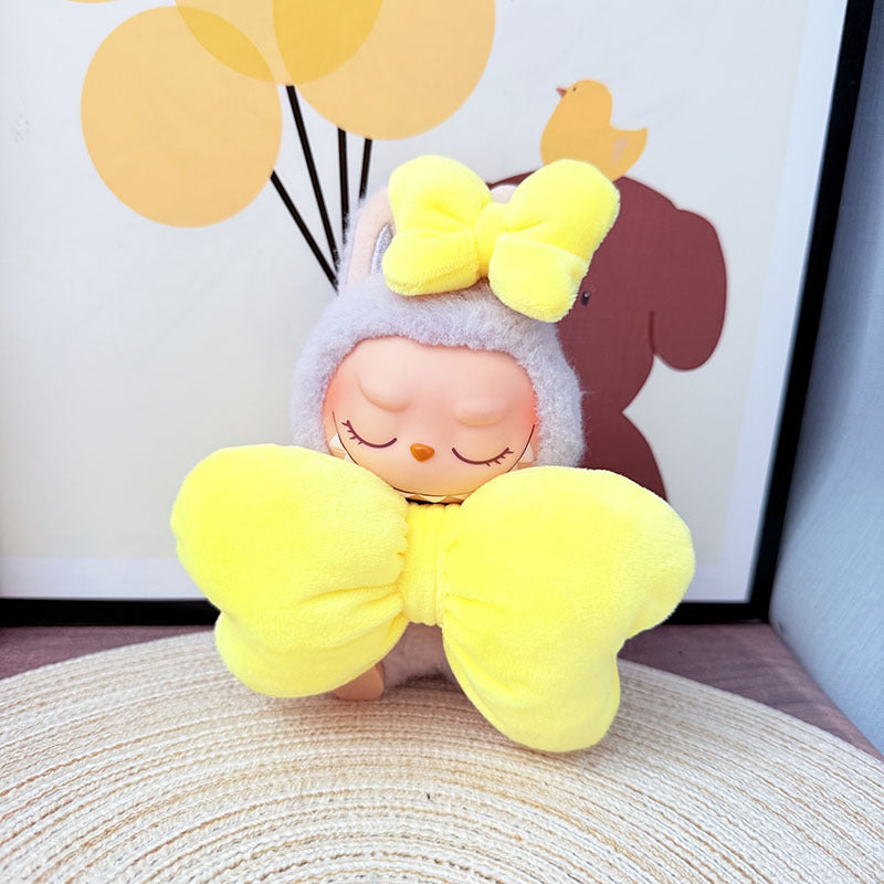 [Clothes only] 17cm pendant, rabub clothes, cat T camellia straw hat set, labubu doll clothes.