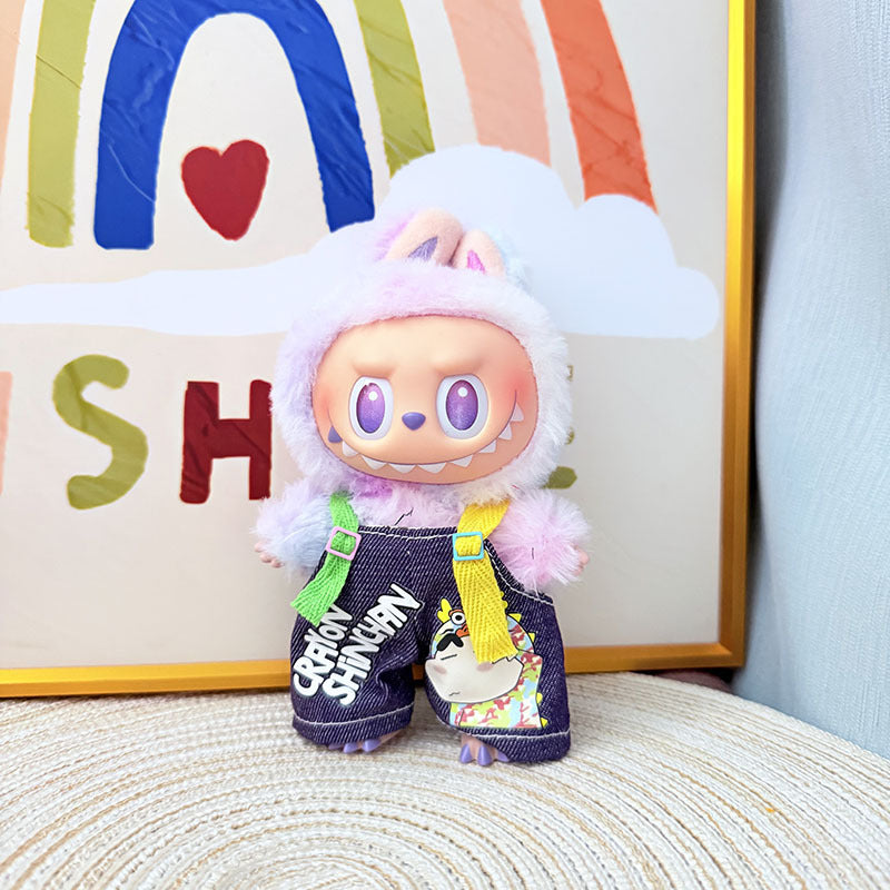 [Clothes only] One, two and three generations Labubu clothes pendant Labubu sitting baby clothes, small new overalls, cute and cute.