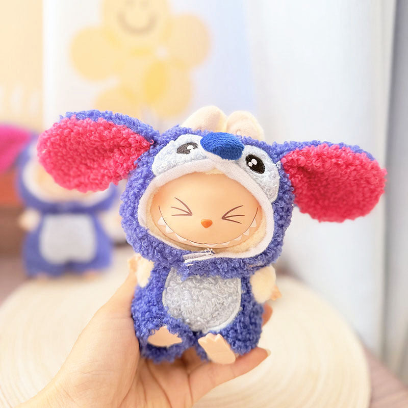 [Clothes only] One, two and three generations of keychains Labubu clothes pendant Labubu baby clothes denim cute dog overalls cute