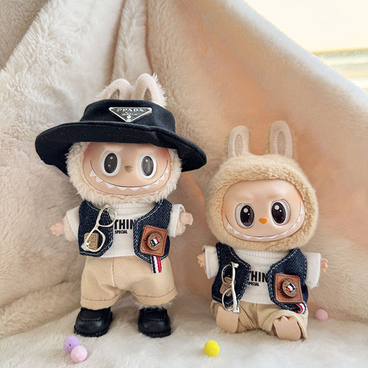 [Clothes only] First and second generation keychain Labubu clothes pendant Labubu sitting party happy old man suit