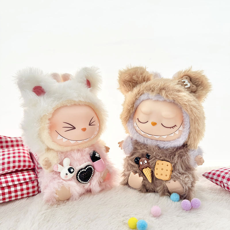 [Clothes only] First and second generation Labubu clothes pendant Labubu sitting party baby clothes sandwich biscuits overalls