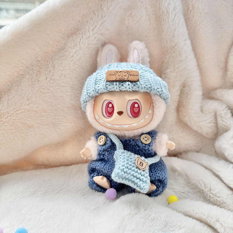 [Clothes only] First and second generation keychain Labubu clothes pendant Labubu sitting party knitted strap skirt