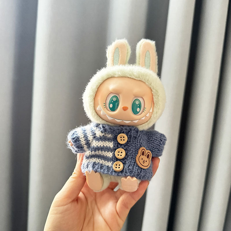 [Clothes only] First and second generation keychain Labubu clothes pendant Rab cloth button sweater jeans set cute