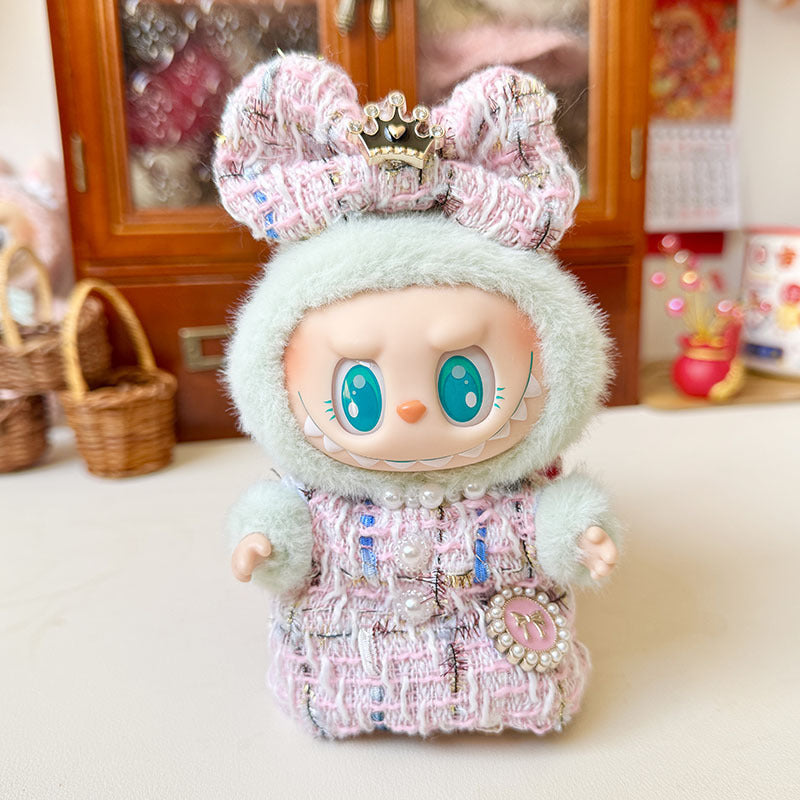 [Clothes only] First and second generation keychain Labubu clothes pendant Labubu crown fragrance set shawl cute