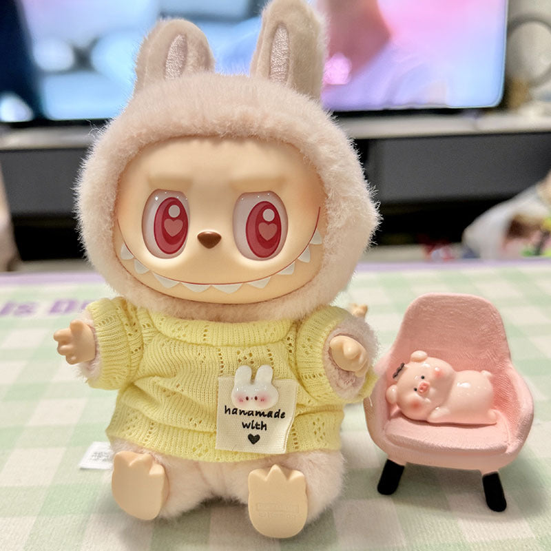 [Clothes only] First/second generation pendant Labubu clothes Labubu clothes sitting party baby clothes simple pin shirt cute