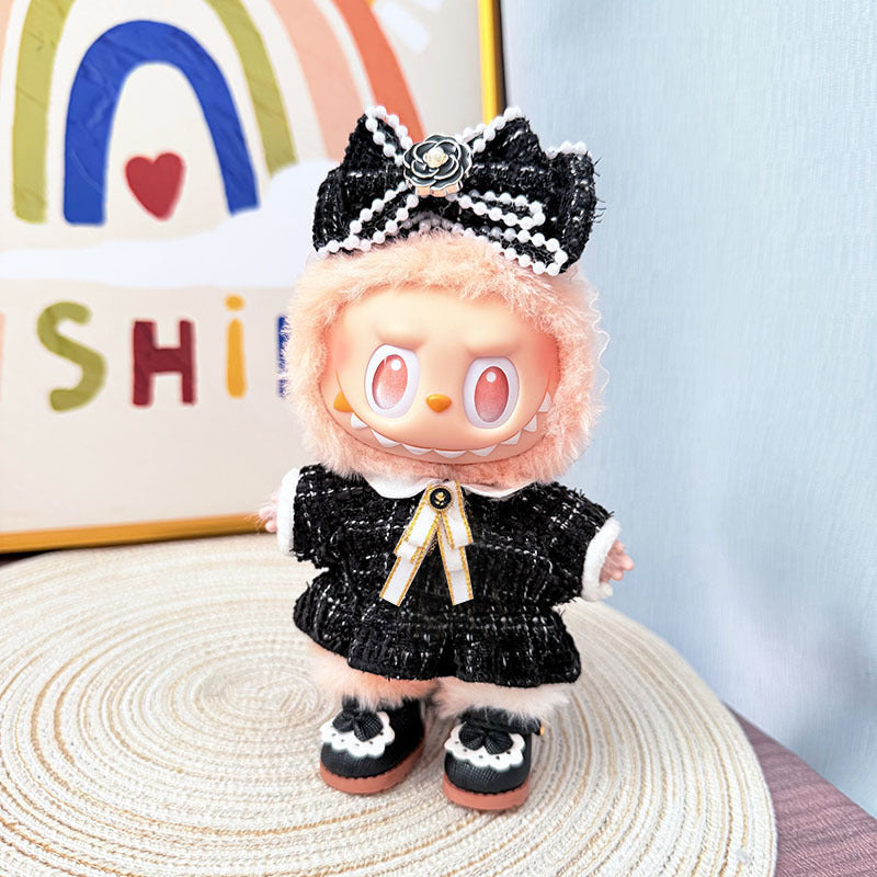 [Clothes only] First and second generation Labubu clothes pendant Labubu cloth sitting baby clothes retro small fragrant skirt suit women