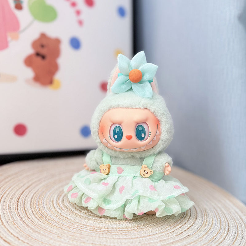 [Clothes only] First and second generation Labubu clothes pendant Labubu sitting baby clothes wrinkled love skirt cute woman