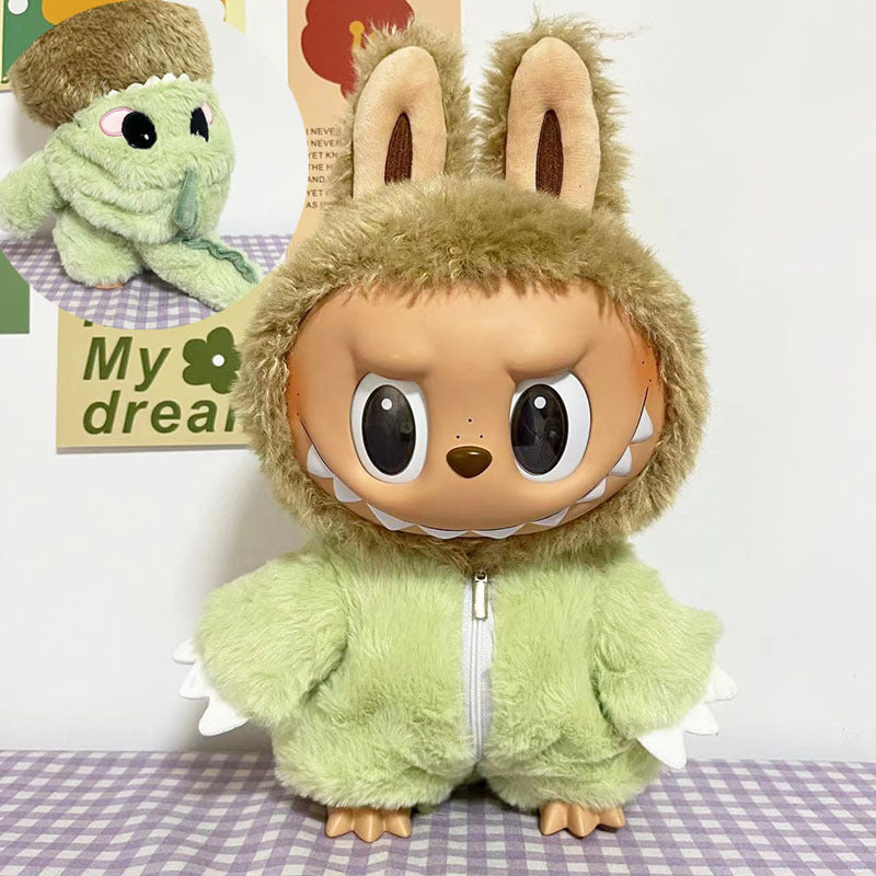 38Cm Labubu Vinyl Plush Doll Labubu Time to Chill Doll Dinosaur onesie